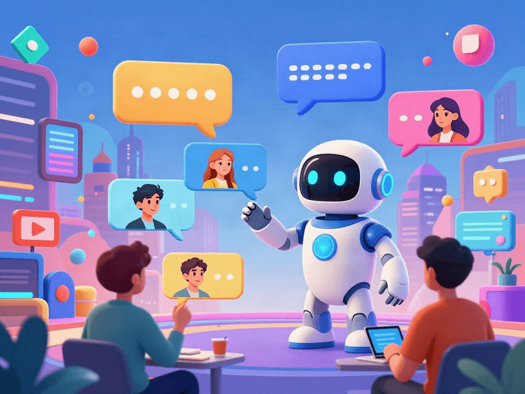Engaging scene of diverse avatars in hentai AI chat interactions, showcasing technology and creativity.