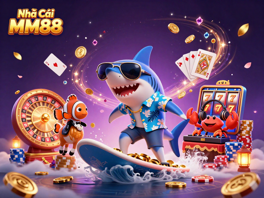 Engage in thrilling games at Nhà Cái MM88 with vibrant casino characters and action