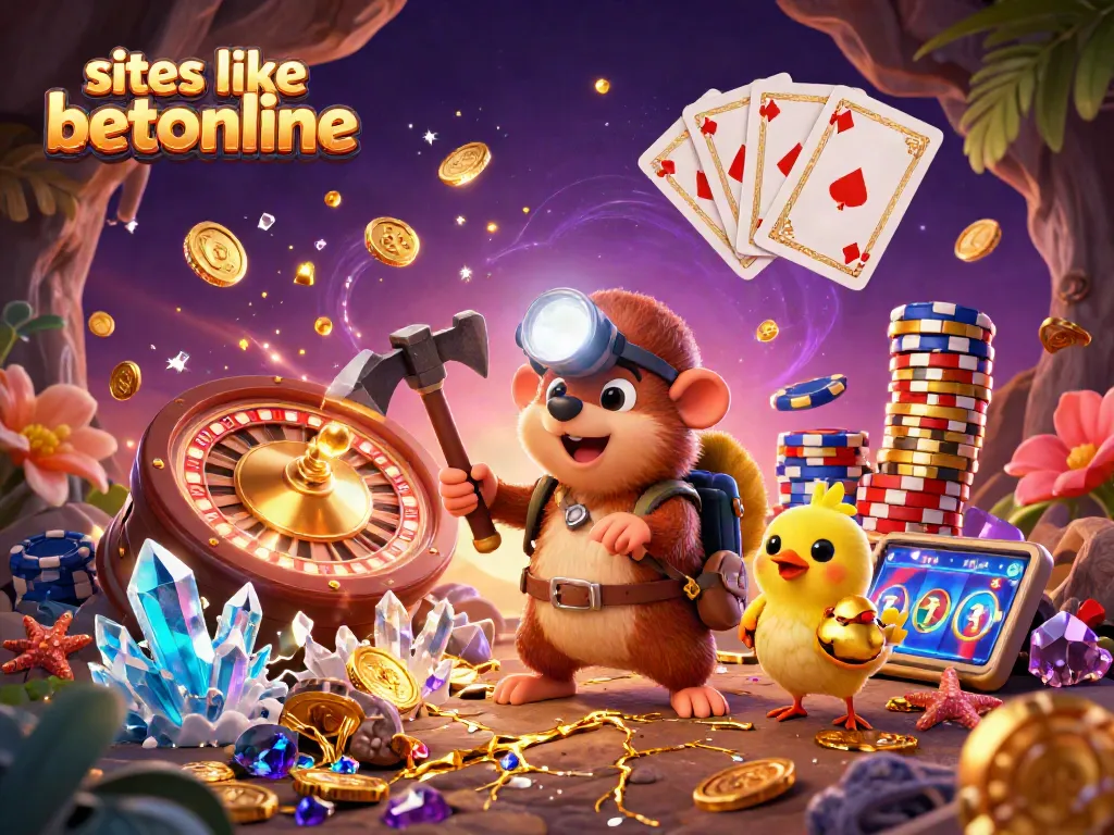 Spin and win with sites like betonline in a vibrant 3D casino scene featuring dynamic game elements.