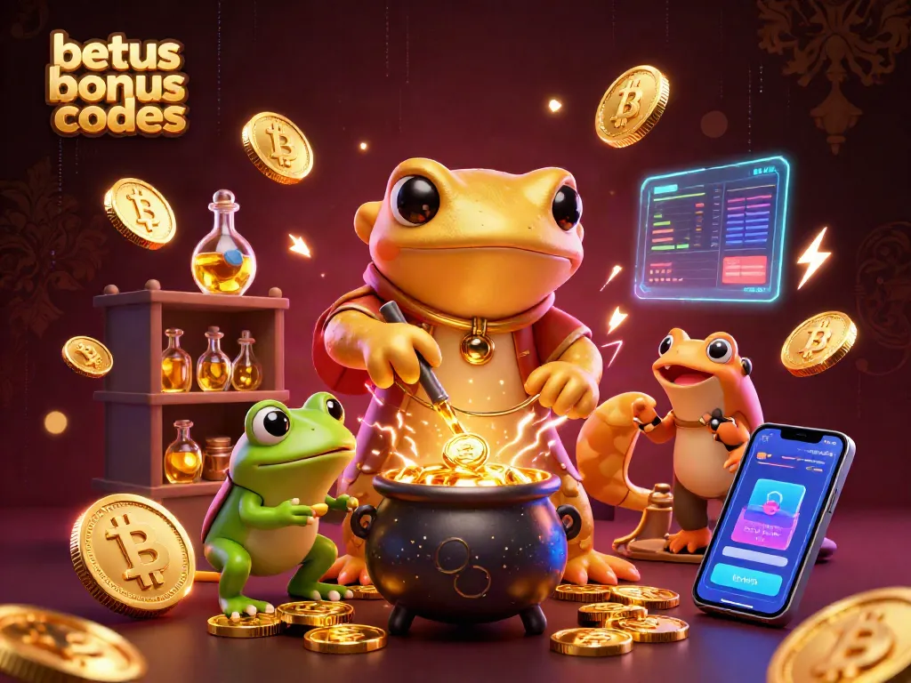 Experience exciting betus bonus codes with a cartoon salamander turning metal into gold coins, amidst a vibrant casino scene.