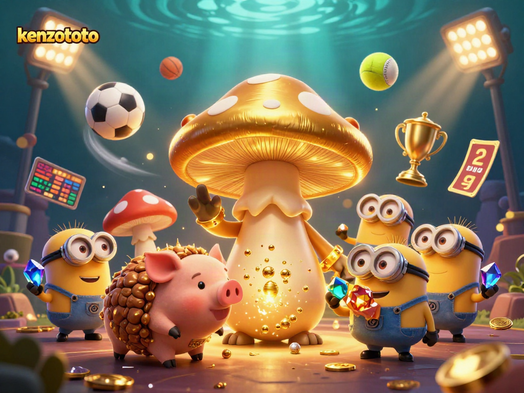 Join the kenzototo wizard as he magically transforms treasures in a vibrant casino scene.