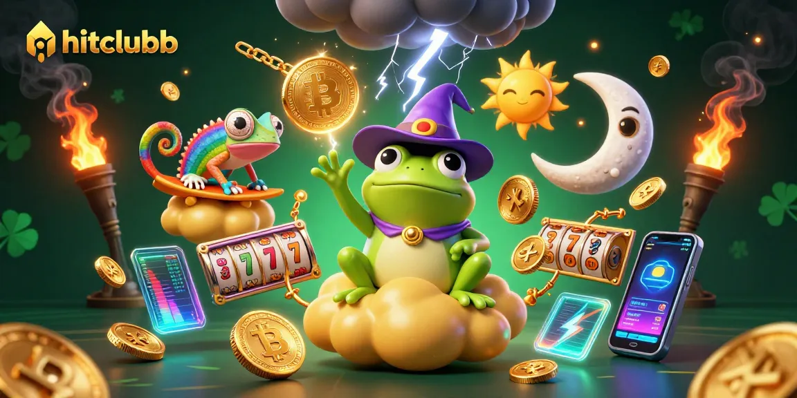 Experience hitclubb with vibrant 3D characters amidst a storm of golden casino coins.