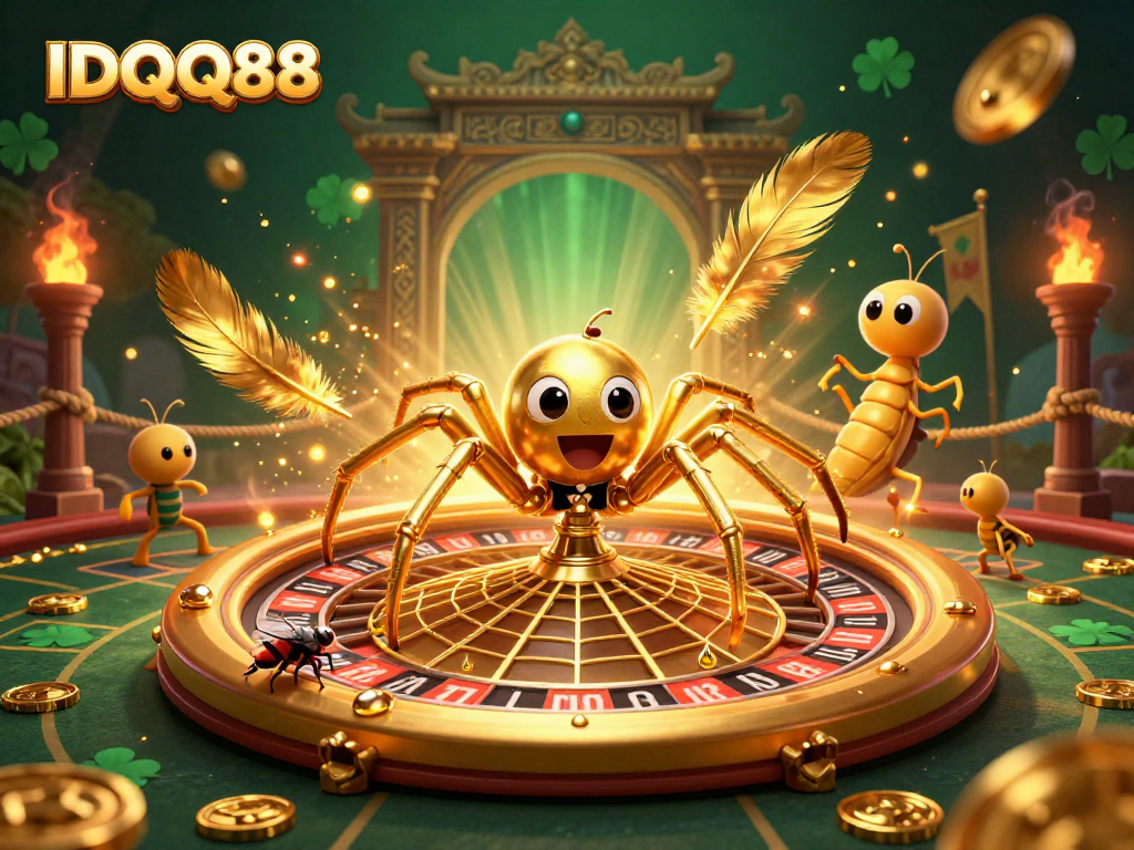 IDQQ88 captures thrilling bets at a roulette wheel spun by a centipede croupier in a fantastical 3D setting.
