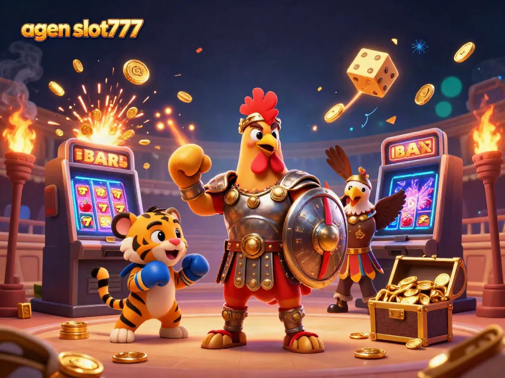 Experience exciting gameplay at agen slot777 with vibrant, interactive casino elements in a dynamic 3D scene.