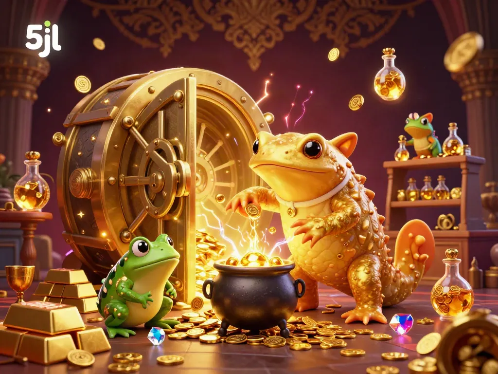 Experience the magic of 5jl as a golden salamander alchemist creates riches within a medieval casino.