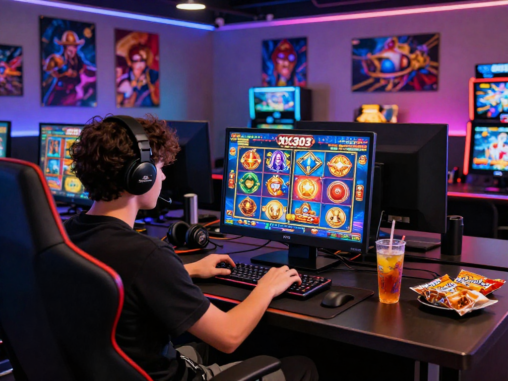 Engaging nx303 slot gaming experience with vibrant graphics and comfortable setup.
