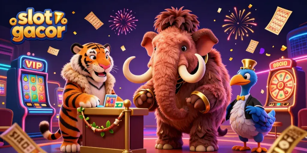 Memenangkan slot gacor dengan bouncer mamut dan tamu VIP beruang saber-tooth di kasino yang penuh gemuruh.
