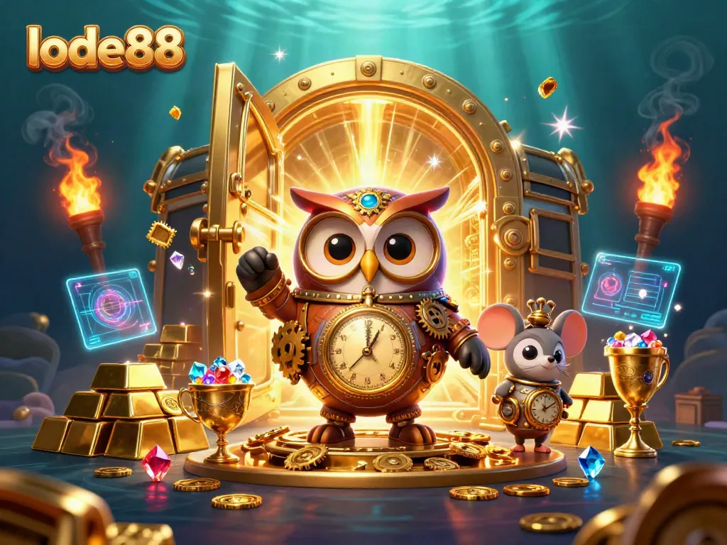 Experience thrilling gaming adventures at lode88 with a vibrant 3D casino scene.