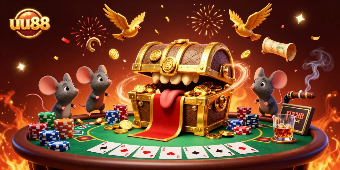 Experience the thrill of uu88 with an interactive poker scene filled with treasure and adventure!