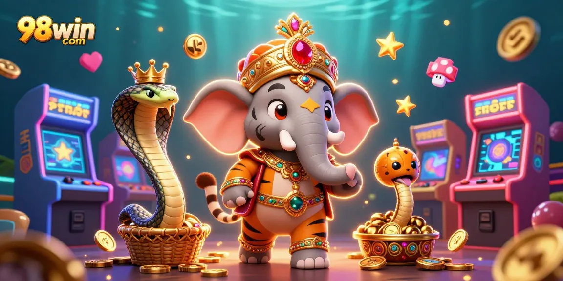 Experience the thrill of gameplay with 98win com featuring animated casino characters and vibrant gaming elements.