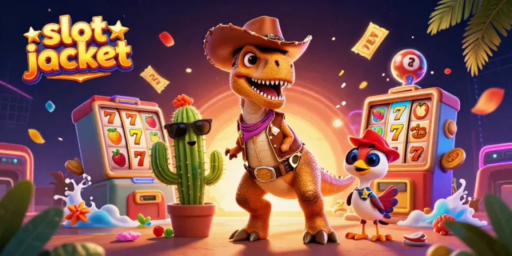 Slot jackpot memicu adrenalin dengan simbol dan karakter yang berwarna-warni di kasino.