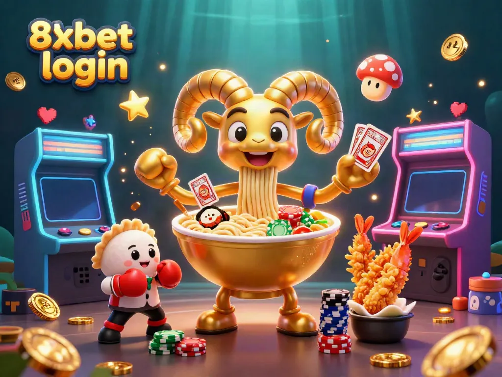 Engage in thrilling gameplay with 8xbet login, featuring a vibrant casino scene full of dynamic characters.