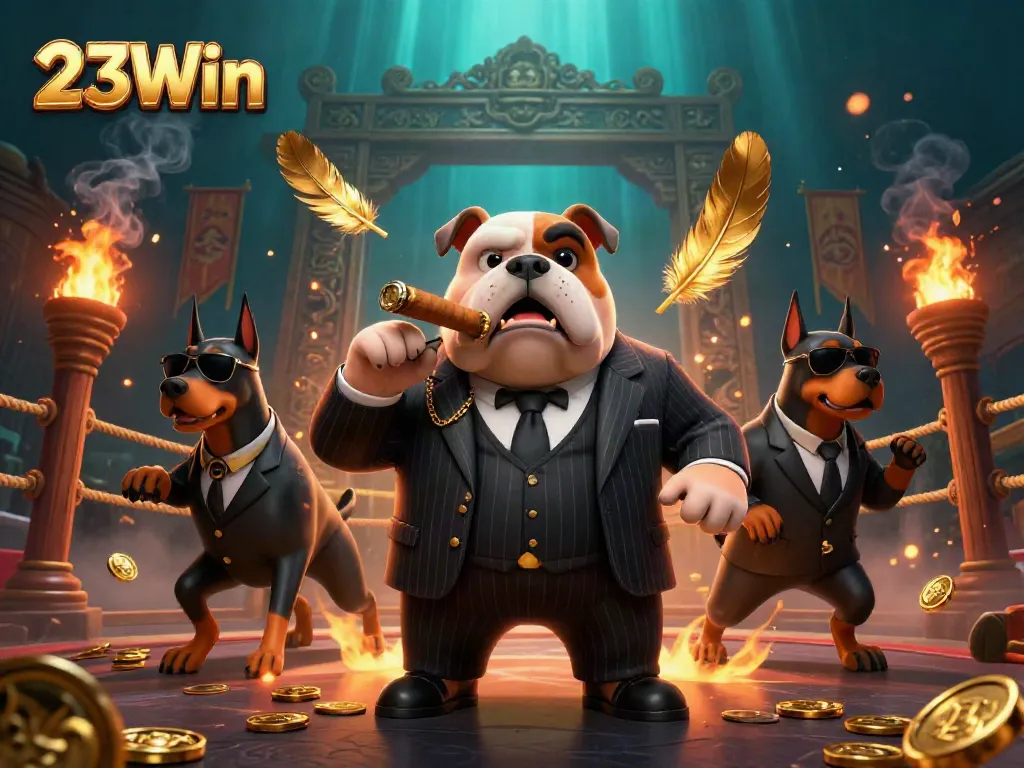 Bet on 23Win with the bustling casino atmosphere and characters celebrating a winning strategy.