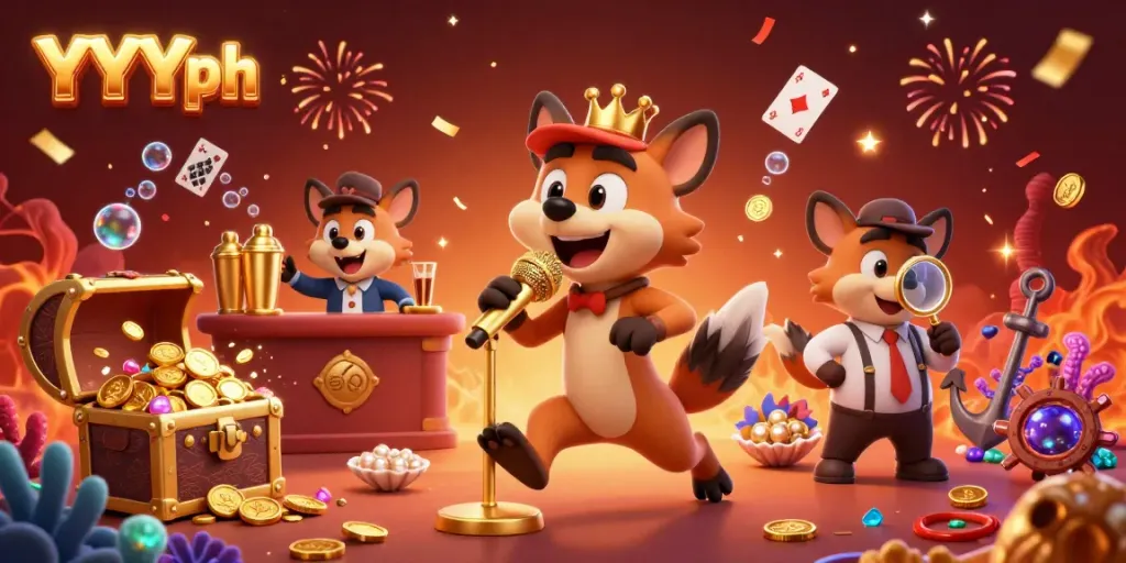 Engage in thrilling gameplay with YYYph at a vibrant comedy casino featuring hyenas.