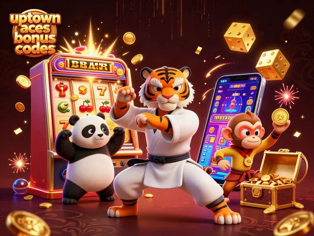 Engage with uptown aces bonus codes while exploring a vibrant 3D illustration of casino excitement.