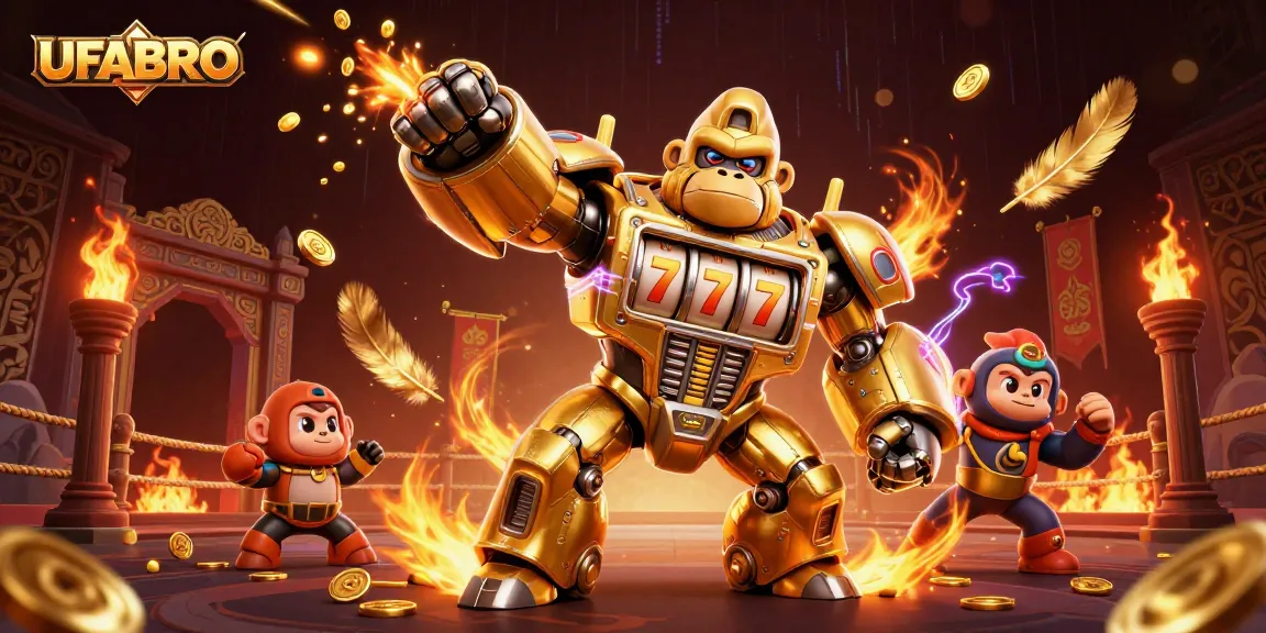 Experience thrilling wins at UFABRO with the golden gorilla mech and explosive casino action.