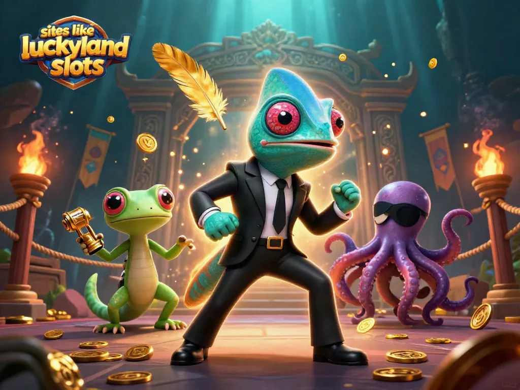 Engage in thrilling gameplay at sites like LuckyLand Slots with a colorful, action-packed scene.