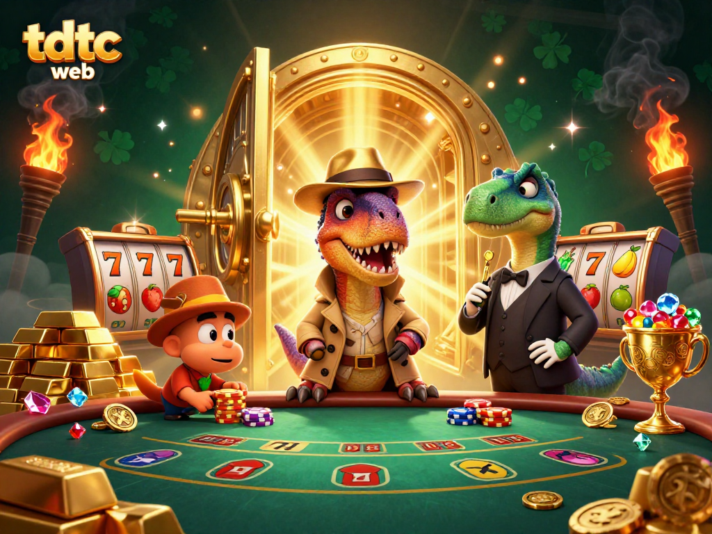 Experience thrilling gameplay on tdtc web with a velociraptor card counter and casino riches.