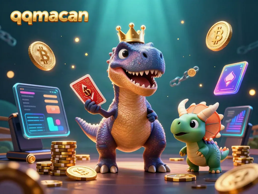 Experience thrilling gaming moments with qqmacan, as cartoon characters shuffle cards and stack chips!