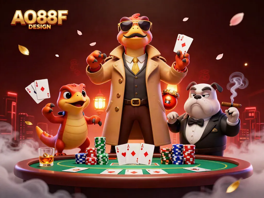 Experience the excitement of gambling with AO88F DESIGN as raptors hilariously attempt to enter a casino.